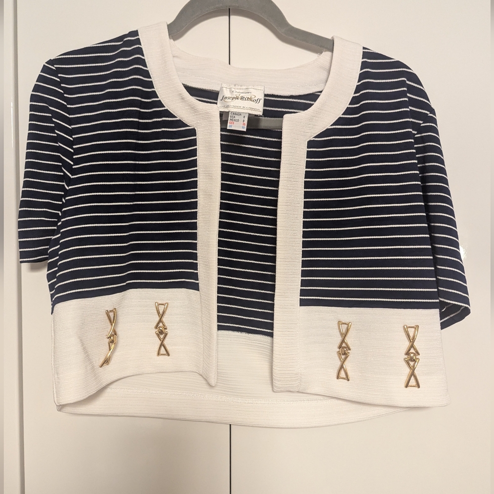 Vintage Joseph Ribkoff Striped Nautical Blazer